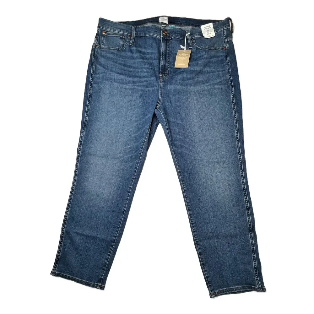 NEW J.Crew Vintage Straight Cropped Jeans Perfecting Pockets size 35